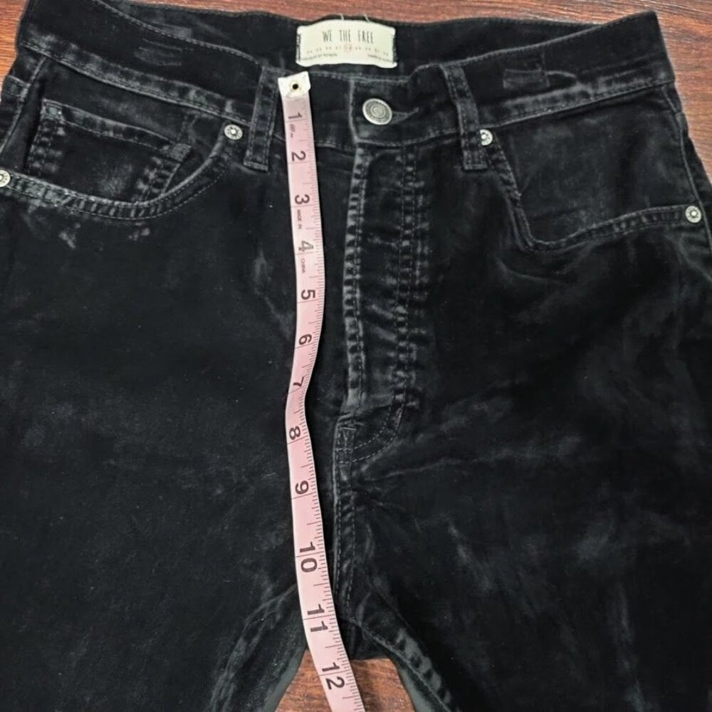 Free People We The Free Stella Velvet High Waisted Skinny Jeans Black Size 28 - Picture 15 of 16